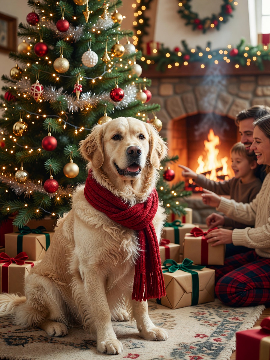 Dog Christmas portrait