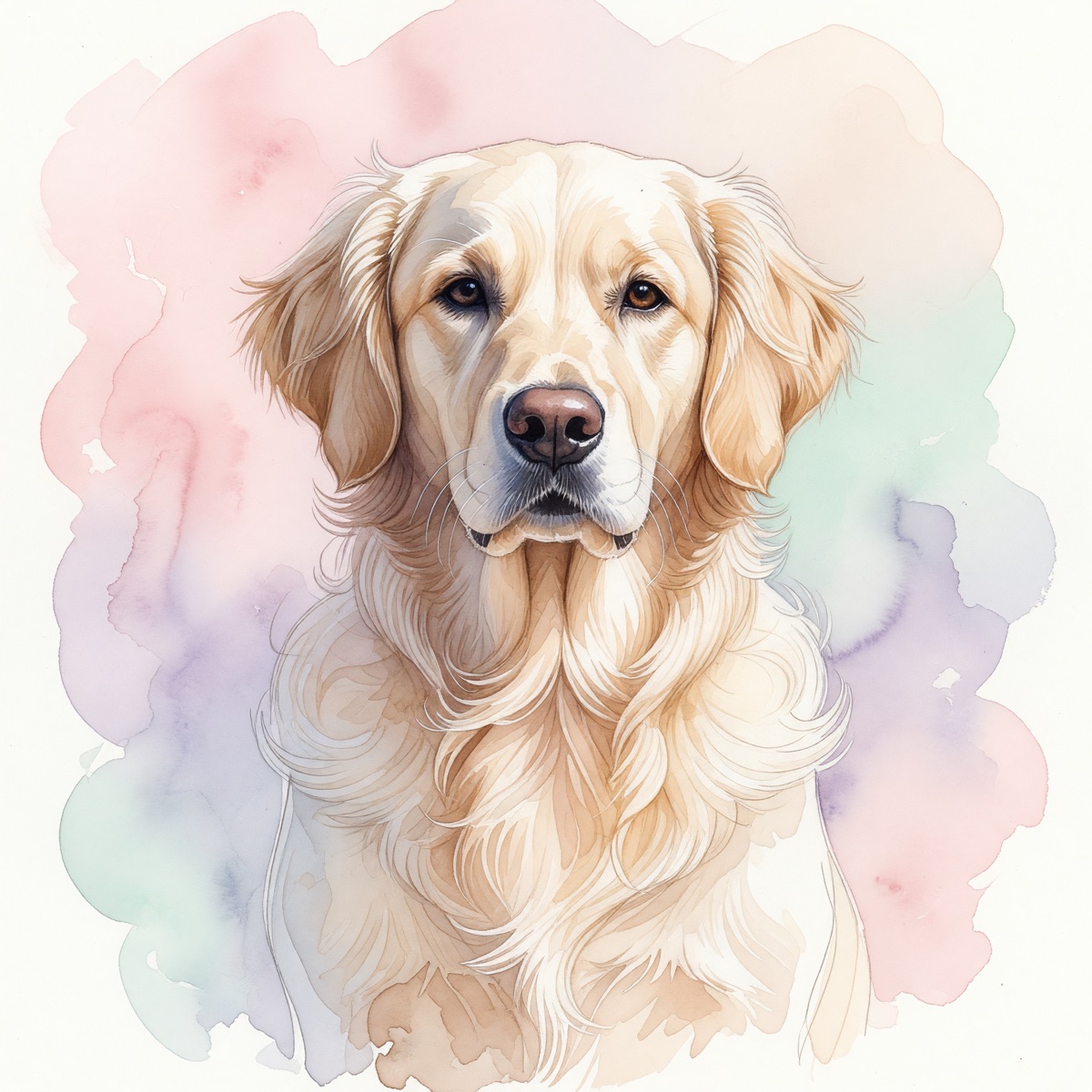 Dog watercolor portrait